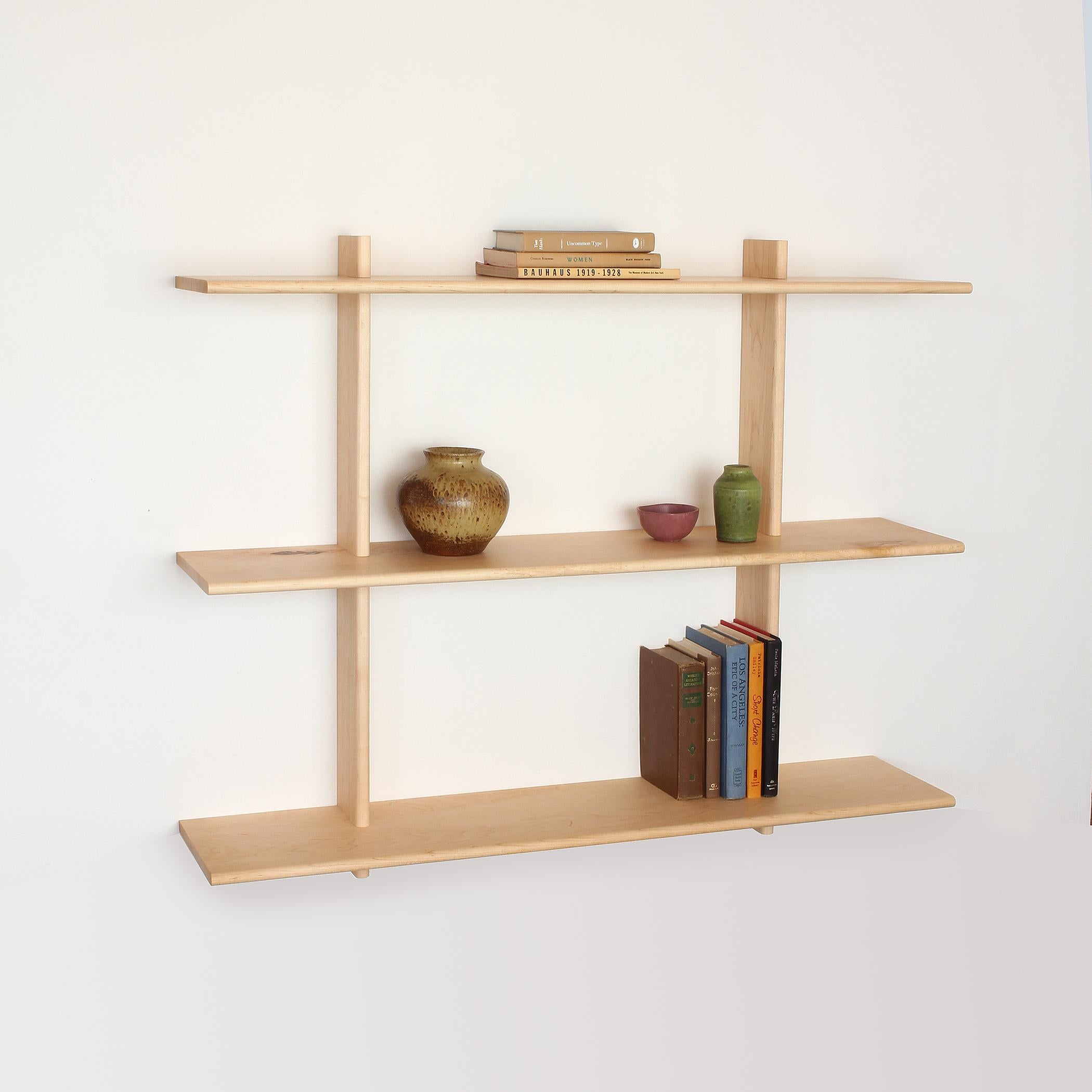 Large Wall Hanging Shelving Unit in Solid Maple by Elliott Marks In New Condition For Sale In Glendale, CA
