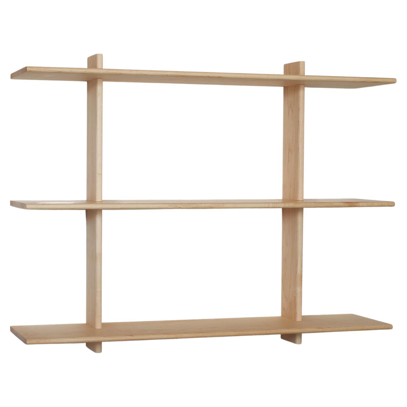 Large Wall Hanging Shelving Unit in Solid Maple by Elliott Marks For Sale