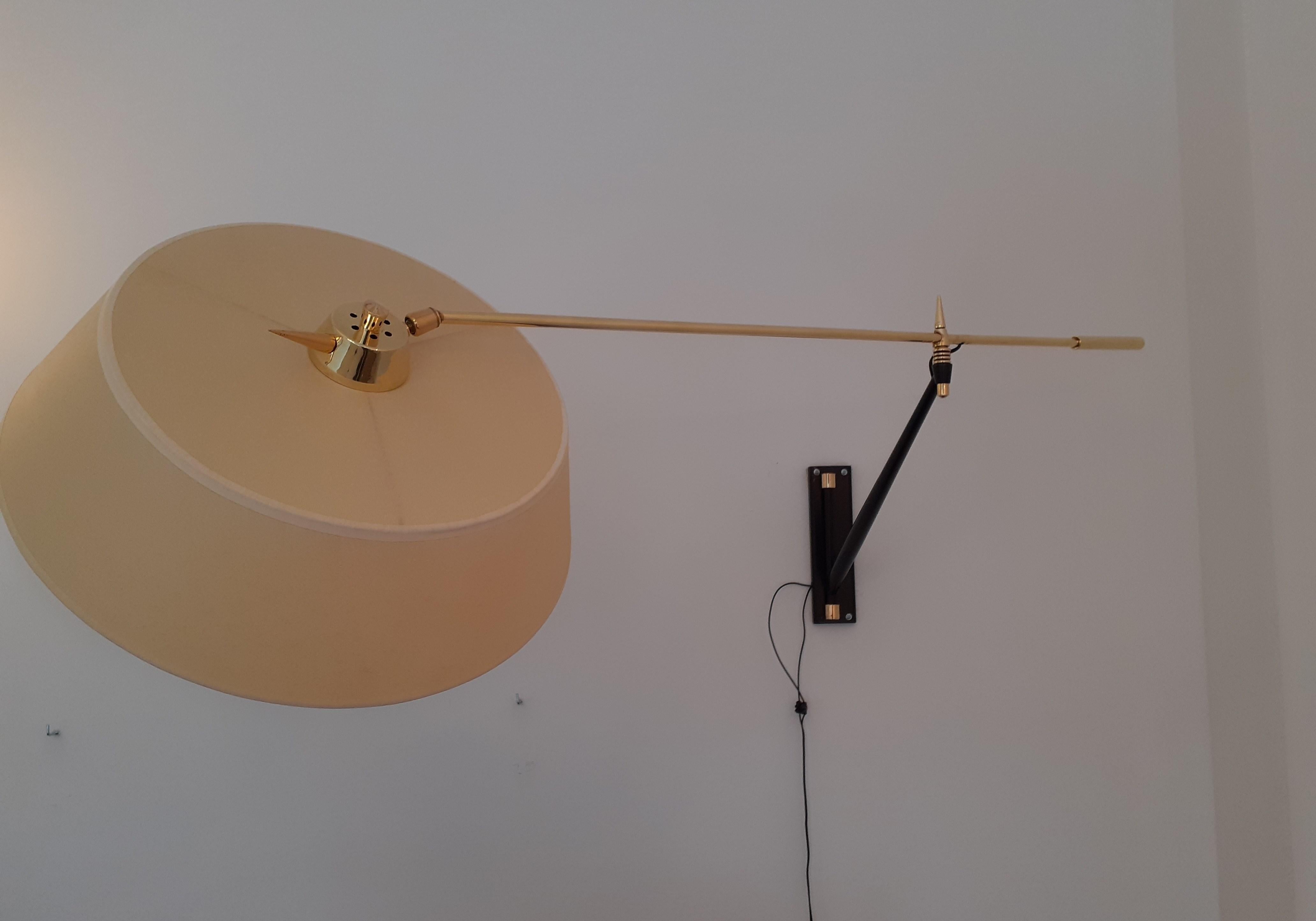 Brass Large Wall Lamp from Maison Lunel 1950