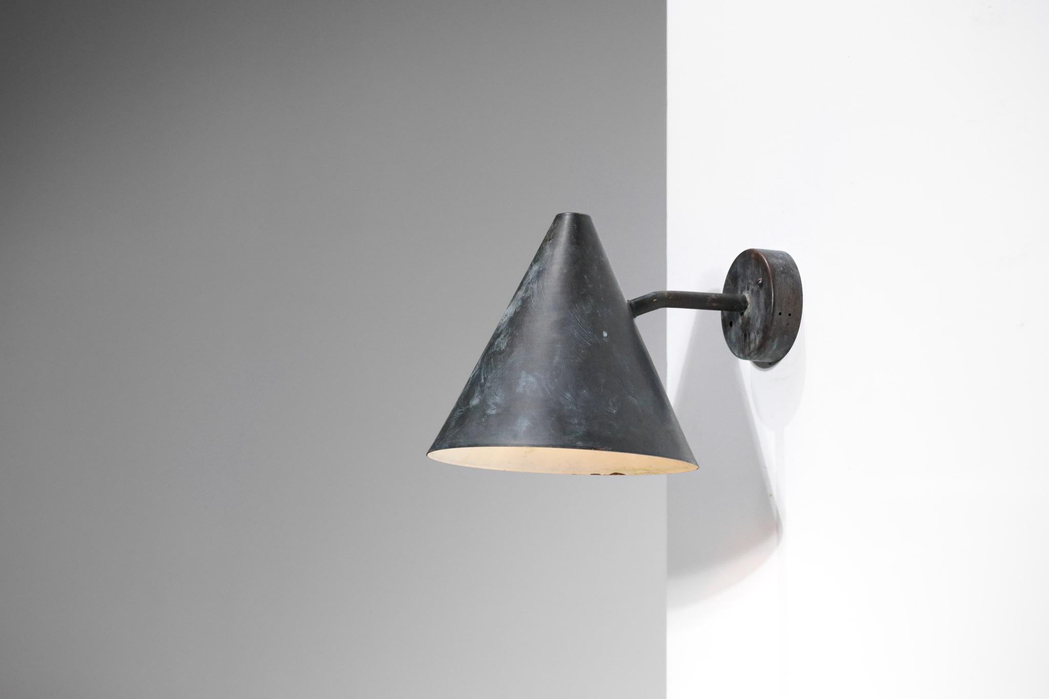 Large Wall Lamp Hans Agne Jakobsson Tratten Patina Years 60, F590 For Sale 2