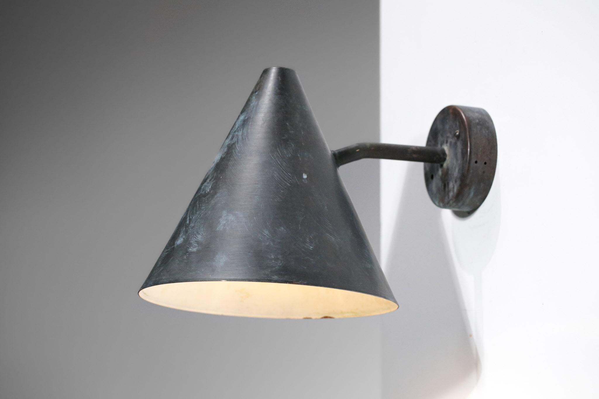 Large Wall Lamp Hans Agne Jakobsson Tratten Patina Years 60, F590 For Sale 3