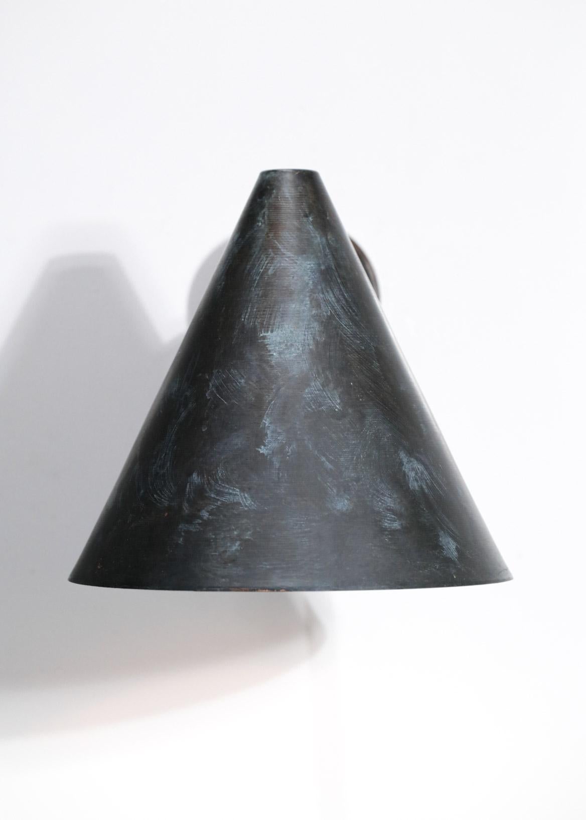Mid-Century Modern Large Wall Lamp Hans Agne Jakobsson Tratten Patina Years 60, F590 For Sale