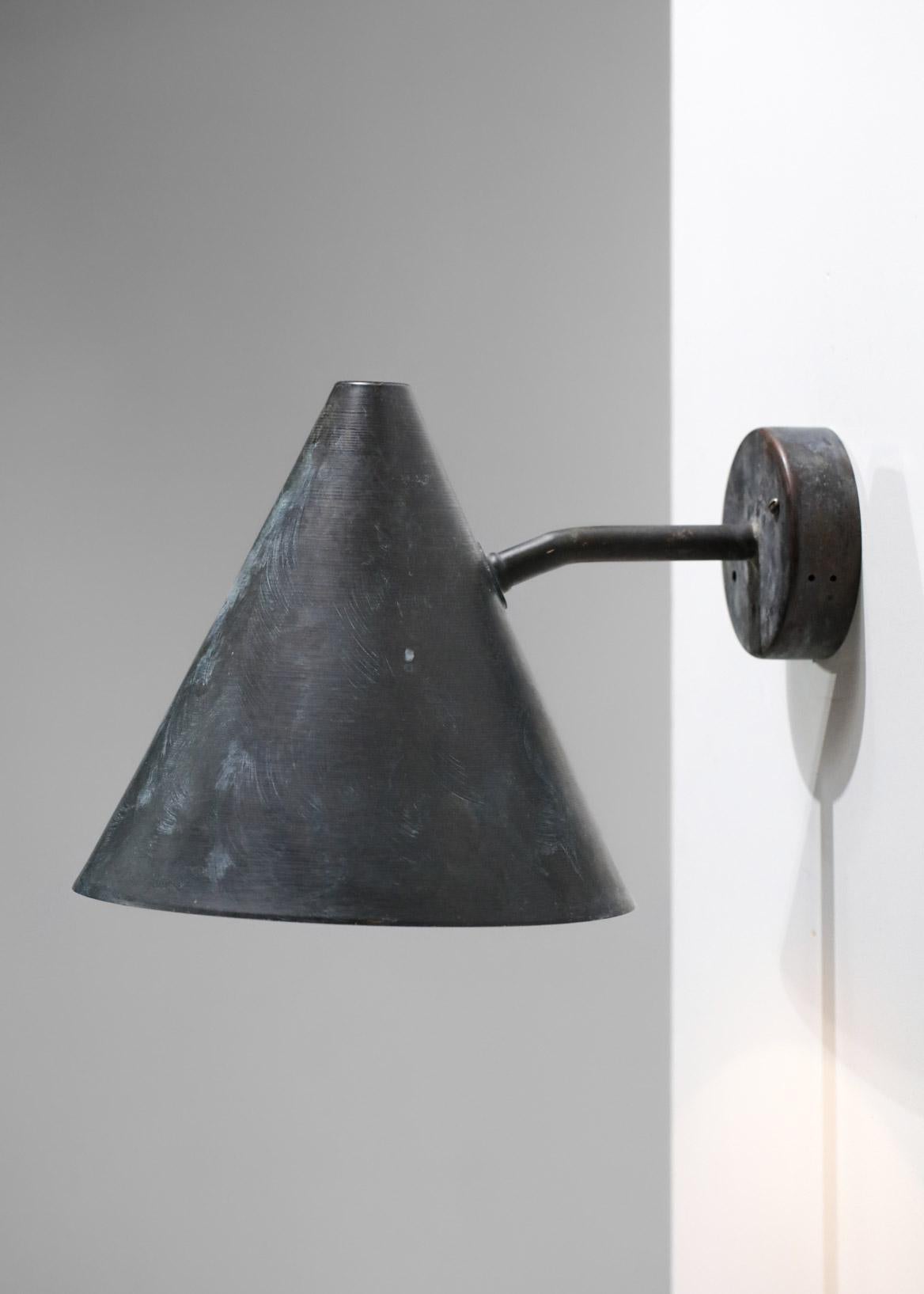 Lacquered Large Wall Lamp Hans Agne Jakobsson Tratten Patina Years 60, F590 For Sale
