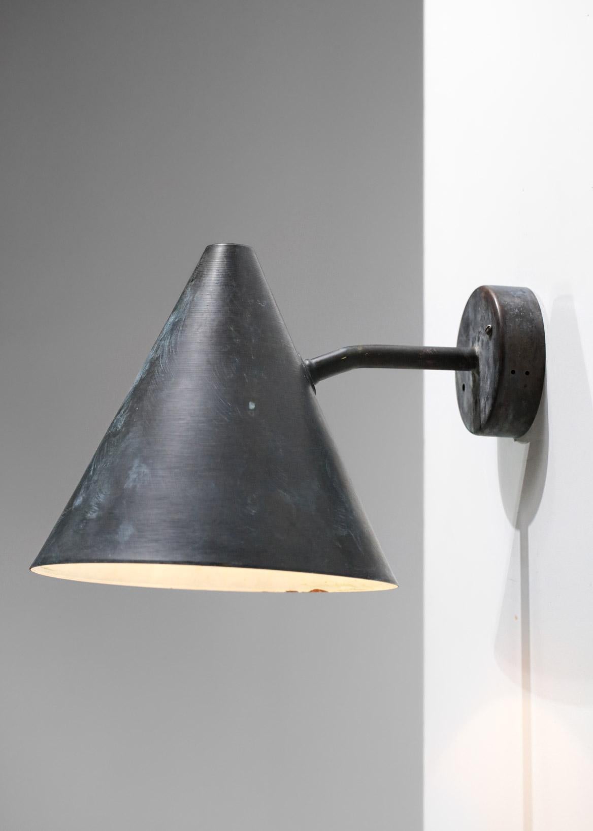 Large Wall Lamp Hans Agne Jakobsson Tratten Patina Years 60, F590 In Good Condition For Sale In Lyon, FR