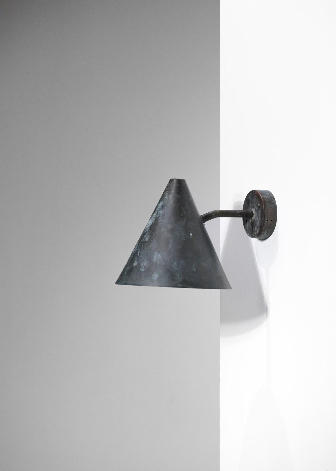 Copper Large Wall Lamp Hans Agne Jakobsson Tratten Patina Years 60, F590 For Sale