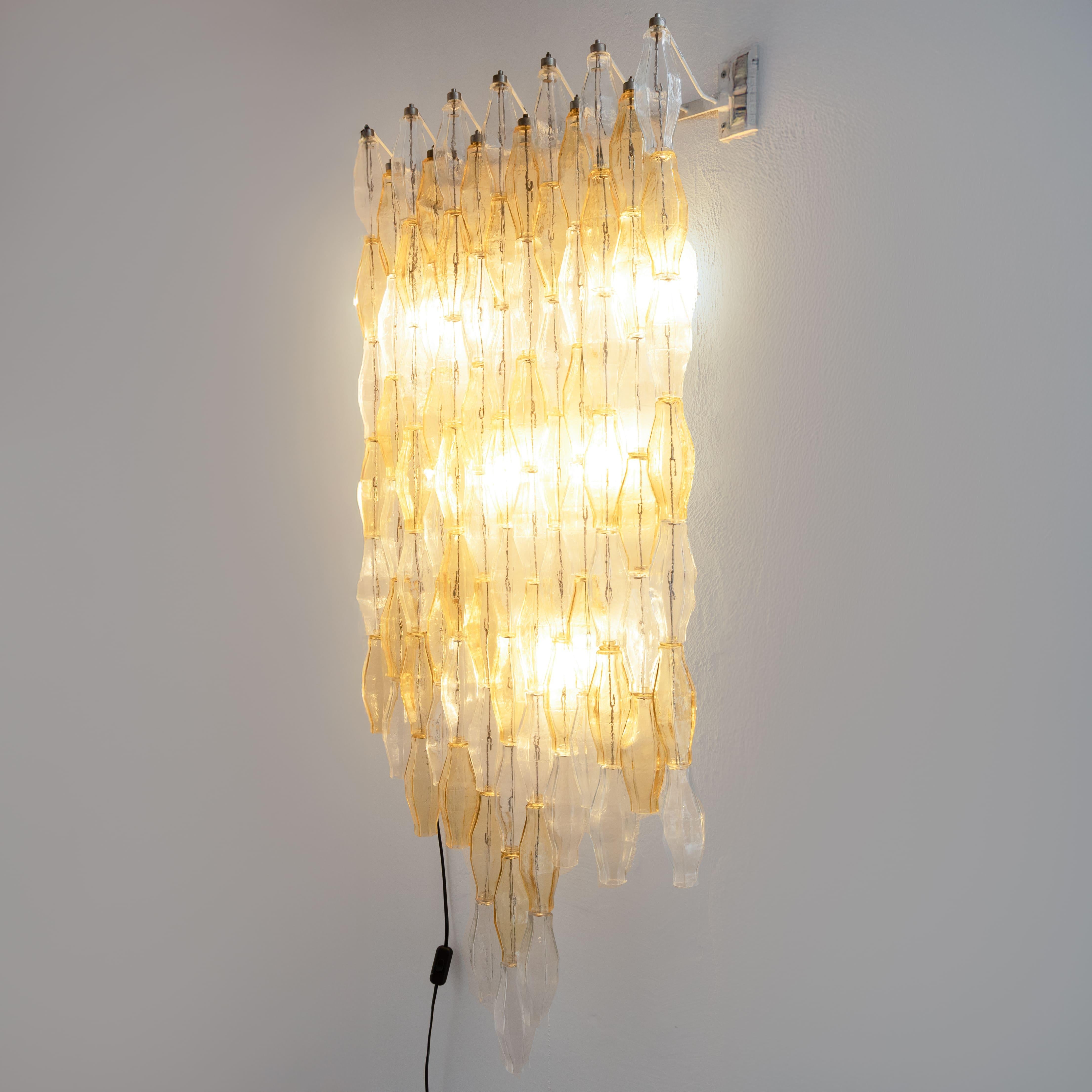 Moderne Large Wall Lamp Poliedri Murano Glass 1950 circa en vente