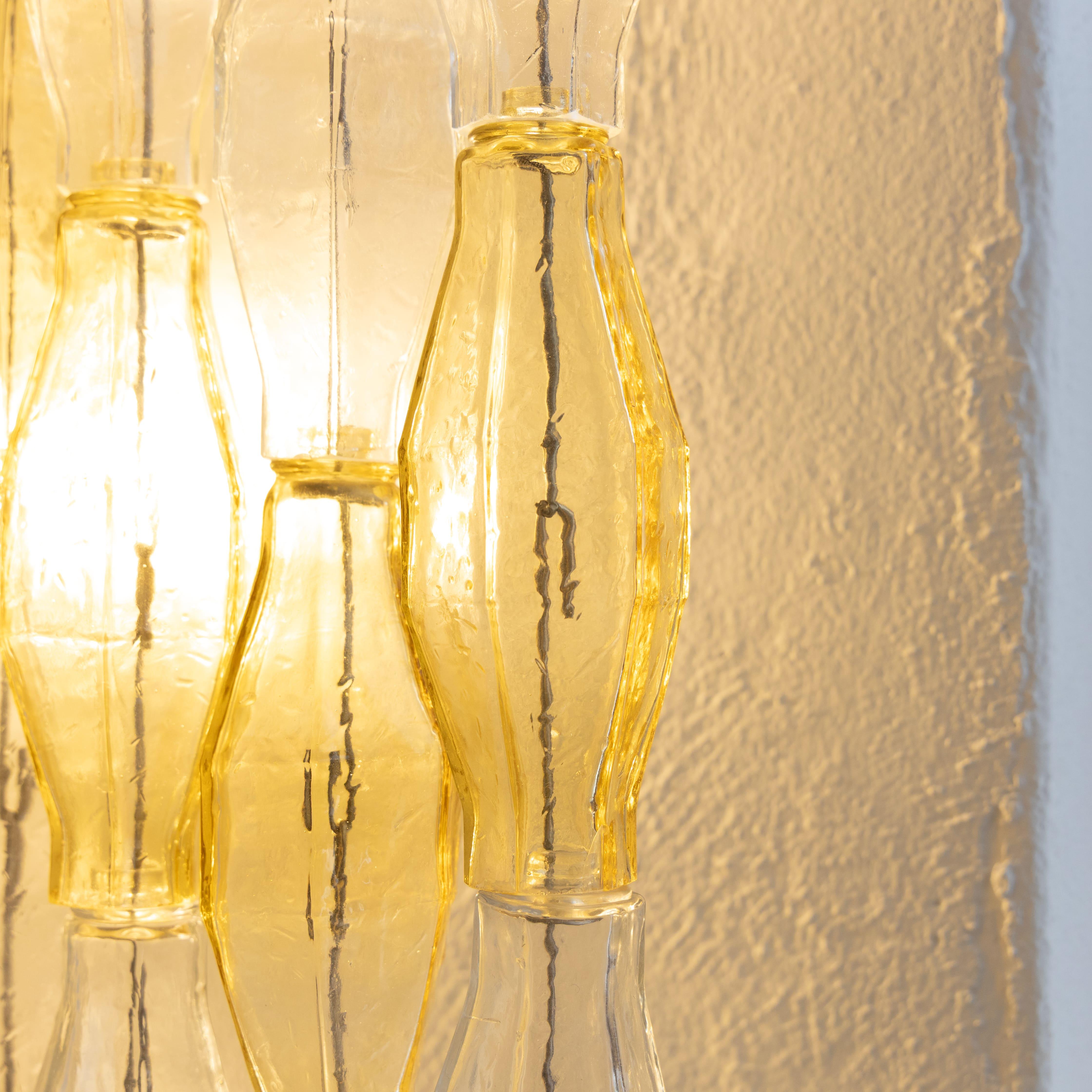 italien Large Wall Lamp Poliedri Murano Glass 1950 circa en vente