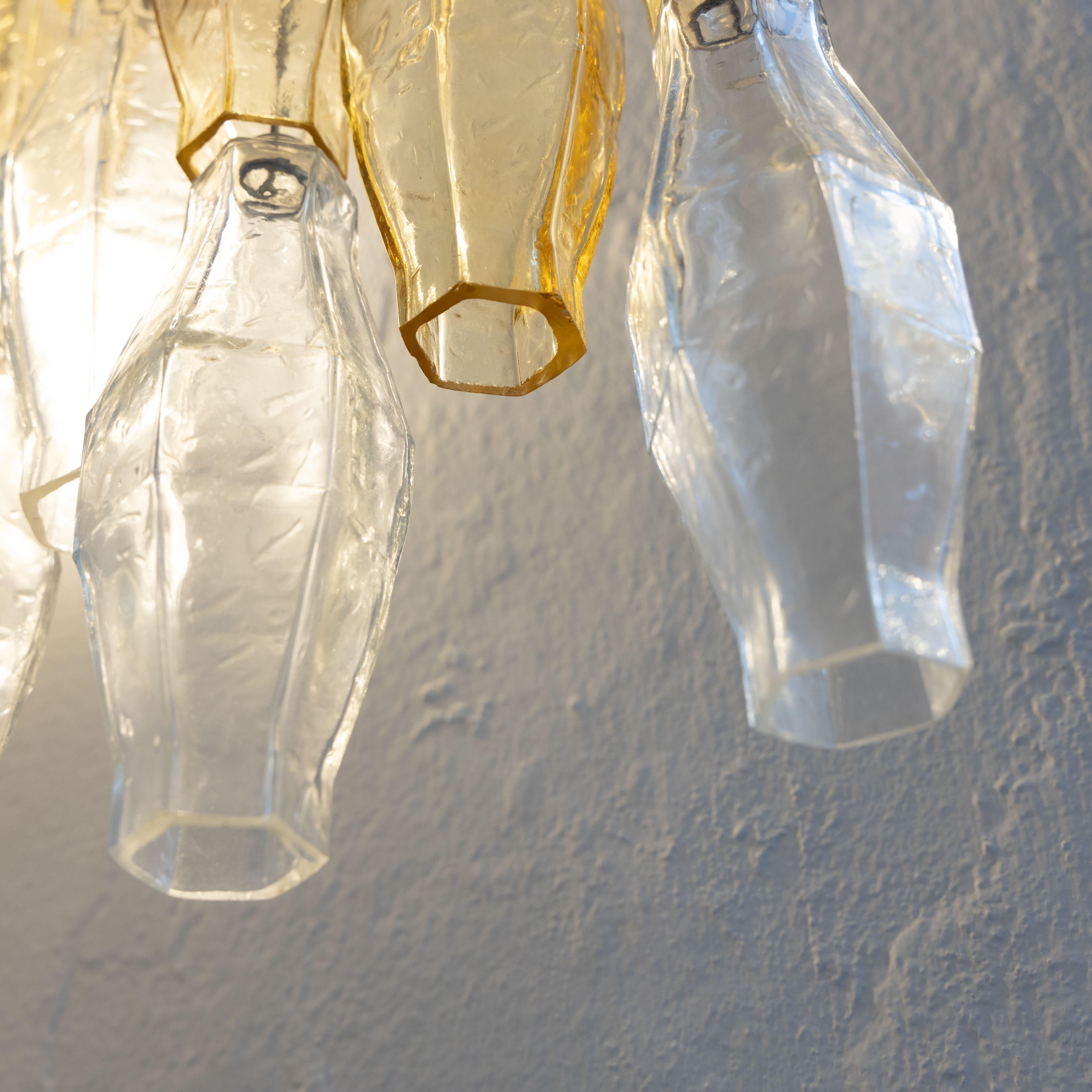 Milieu du XXe siècle Large Wall Lamp Poliedri Murano Glass 1950 circa en vente