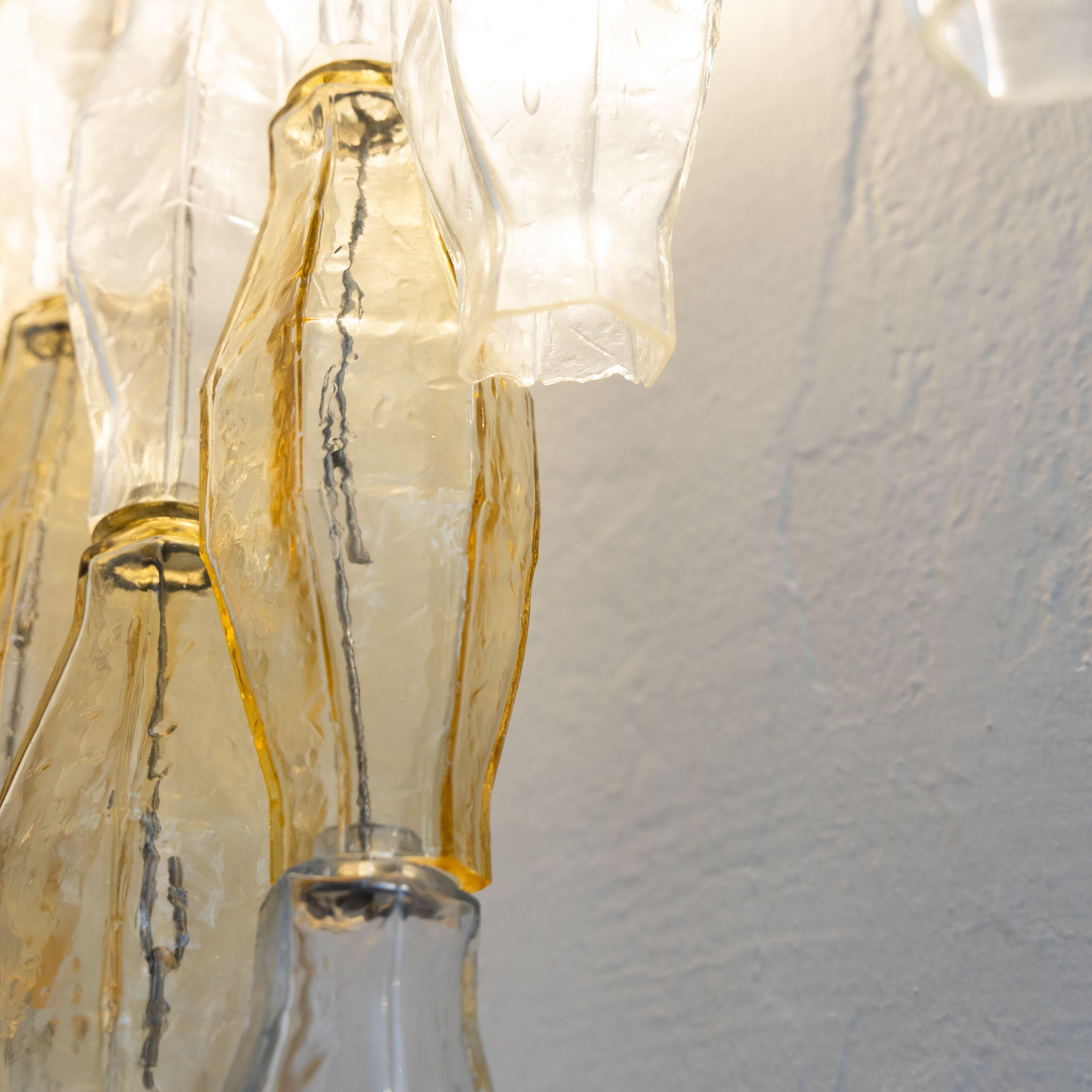 Verre d'art Large Wall Lamp Poliedri Murano Glass 1950 circa en vente