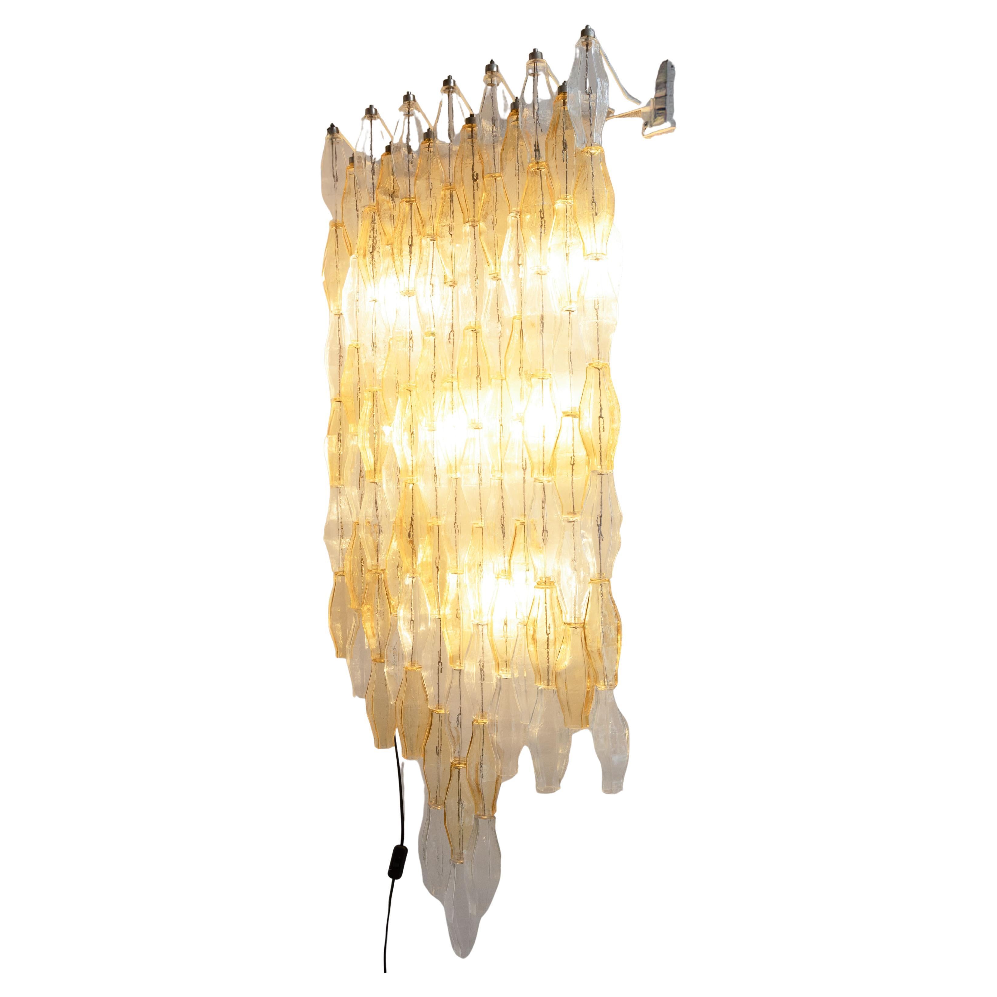Large Wall Lamp Poliedri Murano Glass 1950 circa