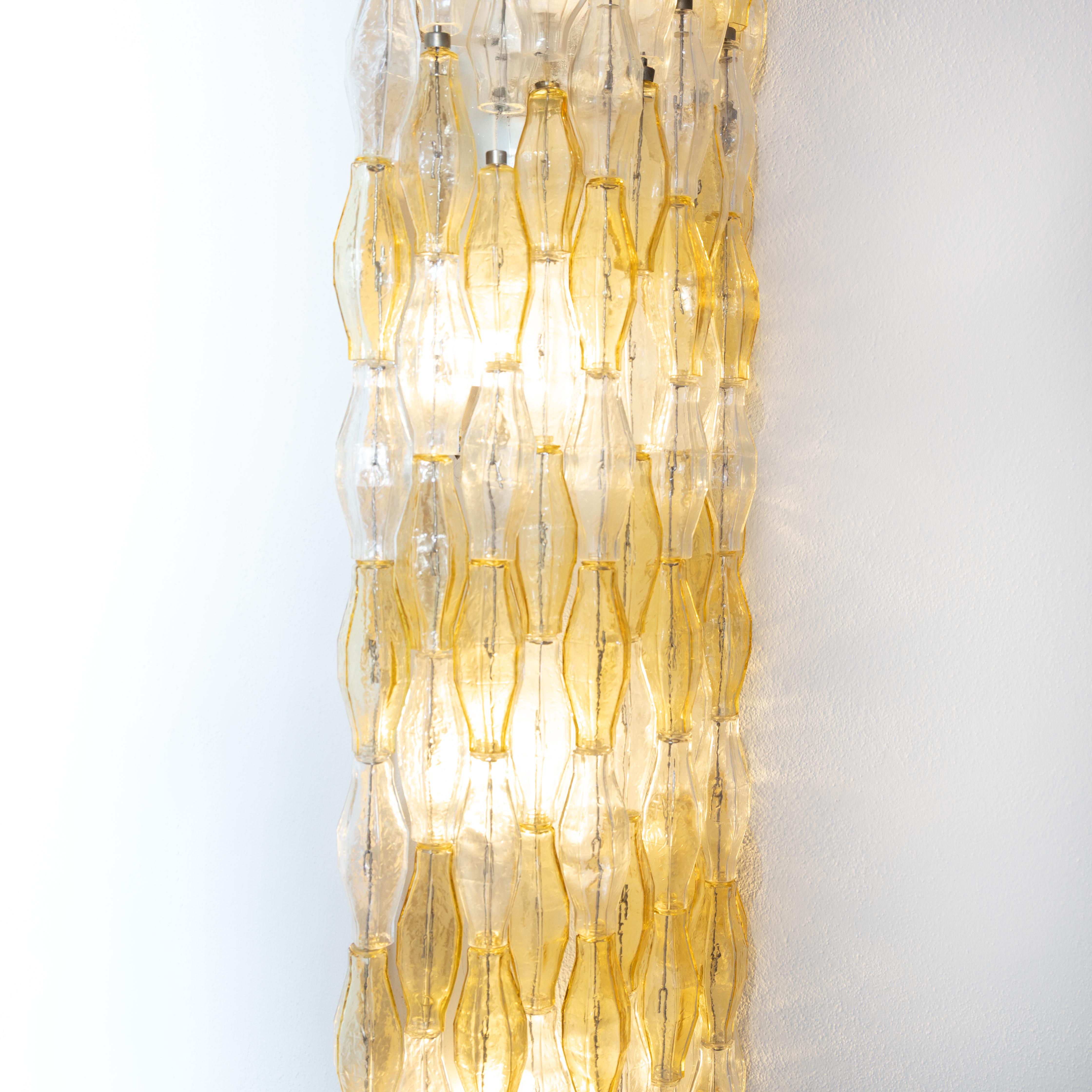 Large wall lamp Poliedri Murano glass, composition of a set of 2 In Good Condition For Sale In Milano, Lombardia