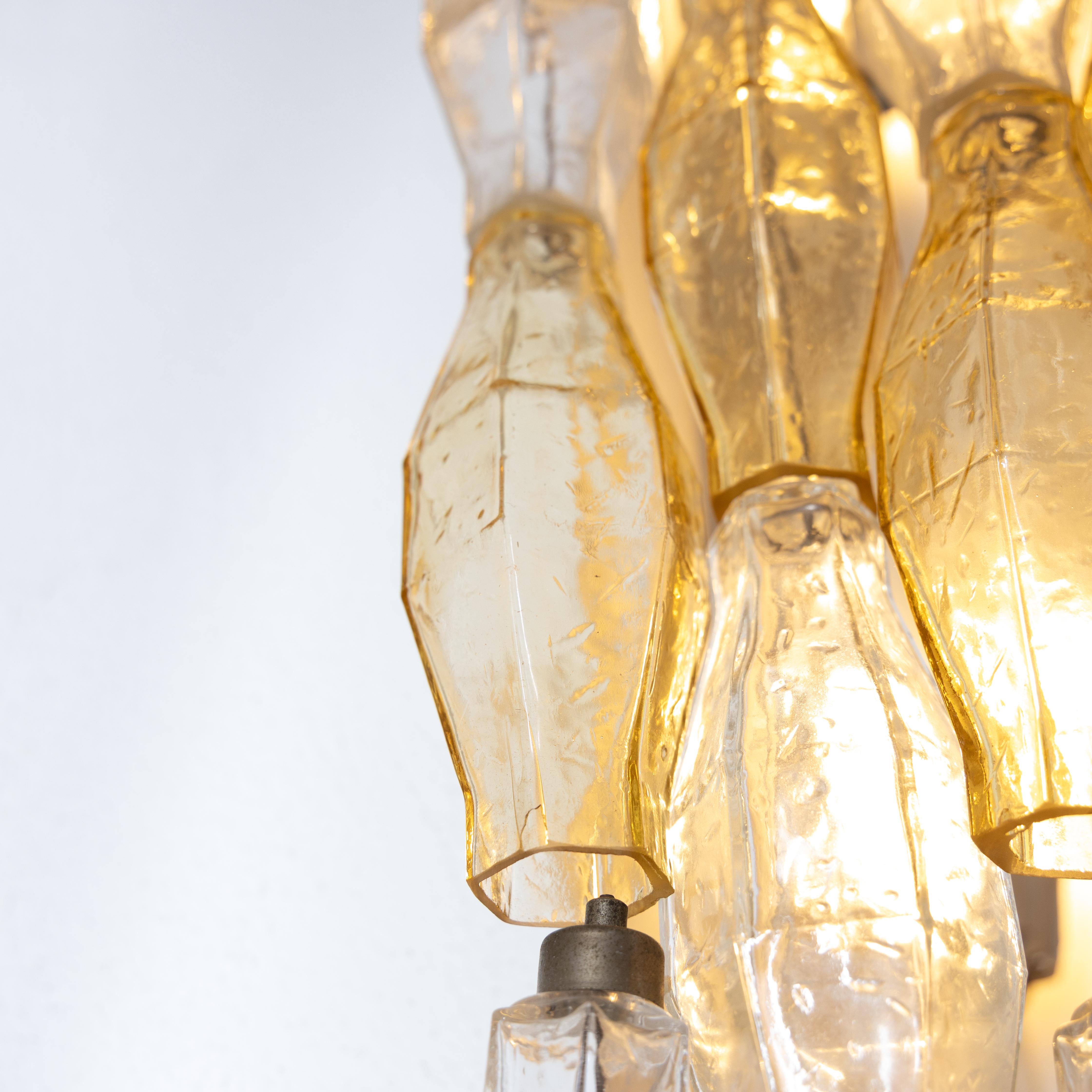 Art Glass Large wall lamp Poliedri Murano glass, composition of a set of 2 For Sale