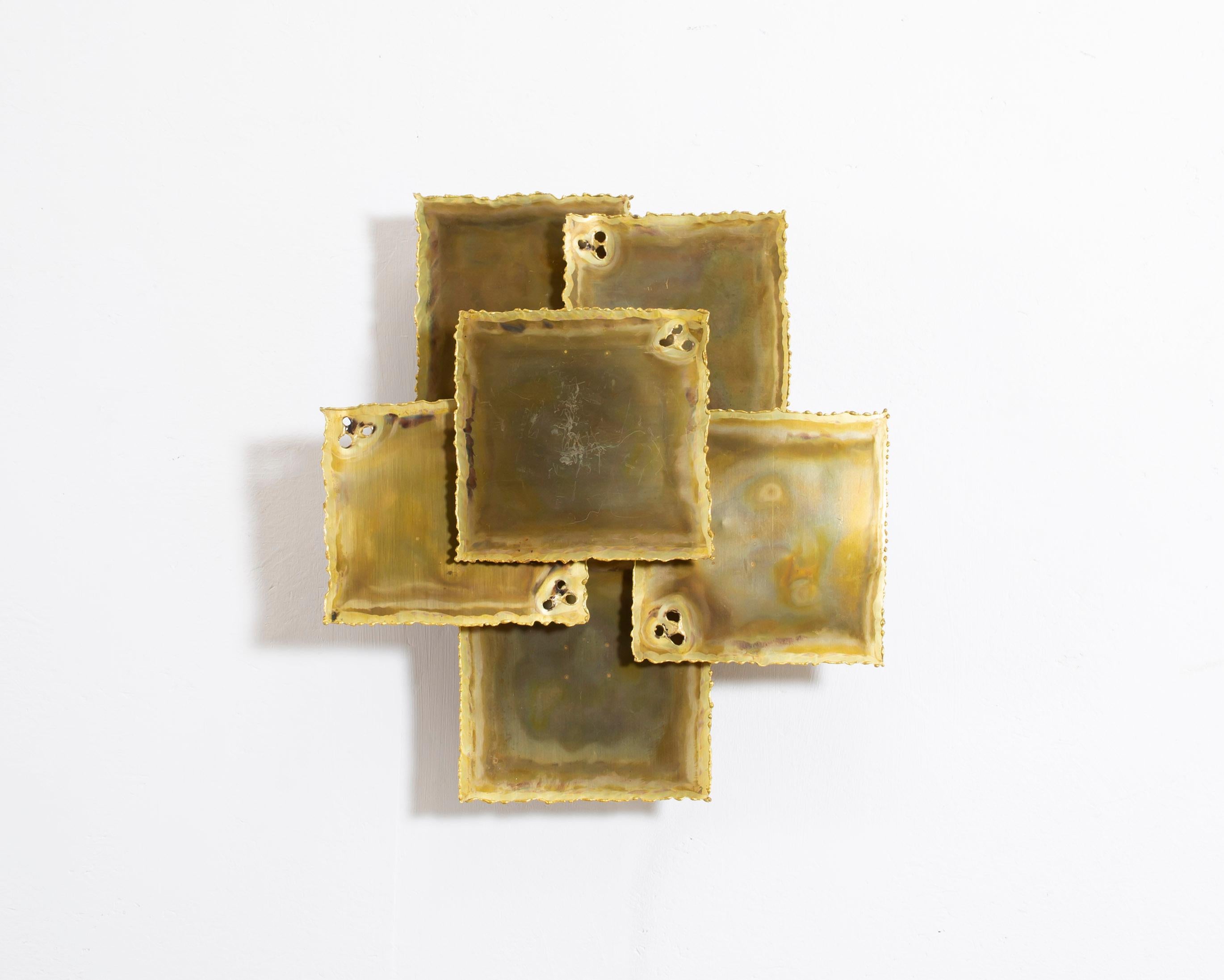 Danish Large Wall Light in Brass by Svend Aage Holm Sørensen, Denmark, 1970s For Sale