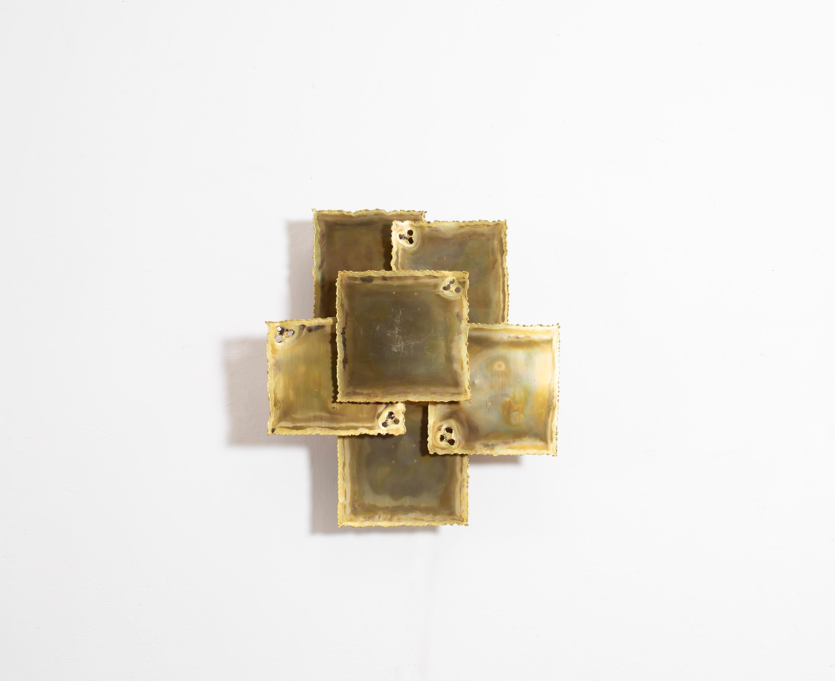 Late 20th Century Large Wall Light in Brass by Svend Aage Holm Sørensen, Denmark, 1970s For Sale