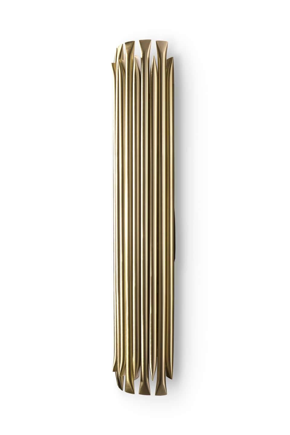 European Large Wall Light in Brass with Brushed Nickel Finish For Sale