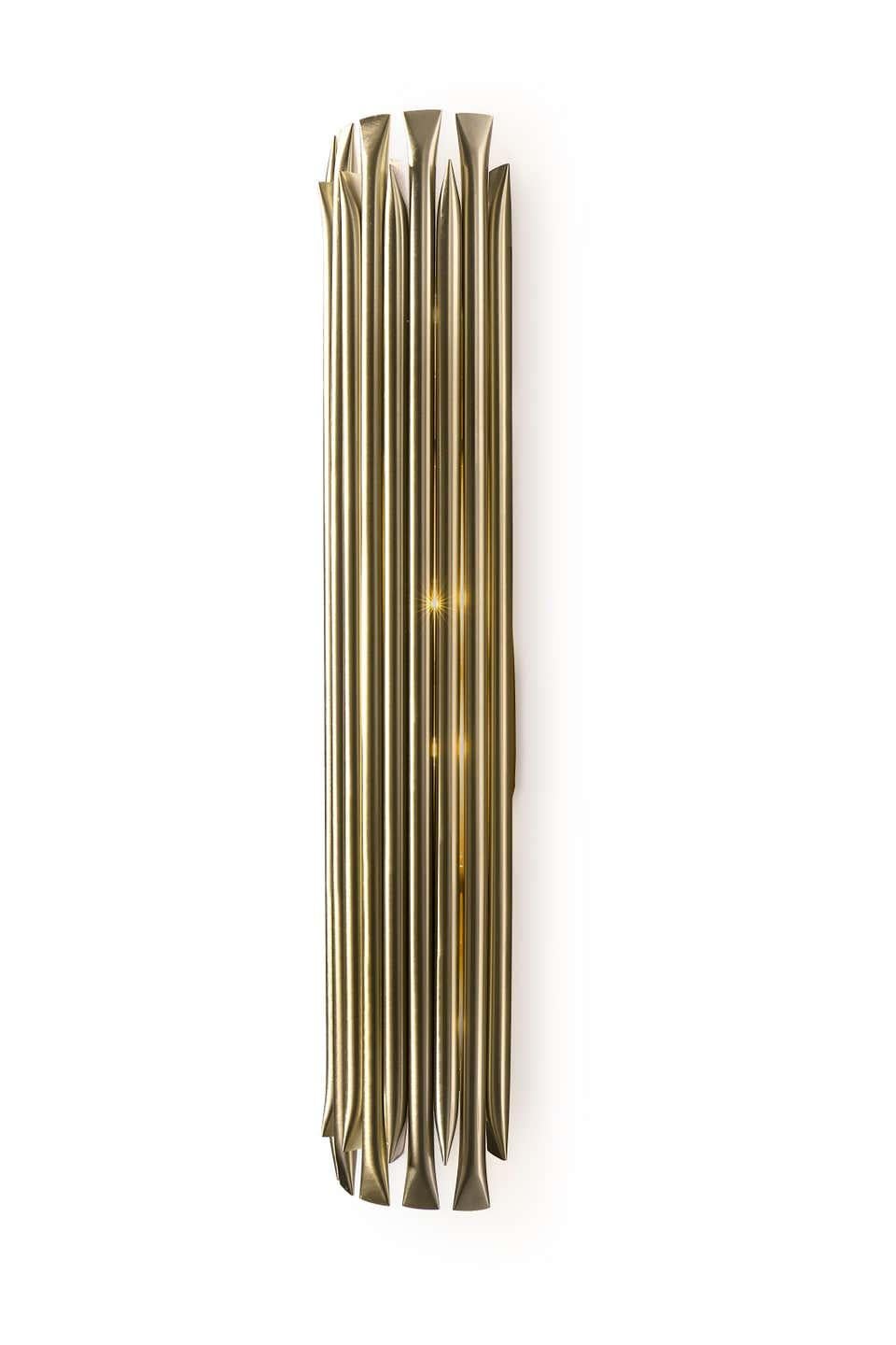 Large Wall Light in Brass with Brushed Nickel Finish In New Condition For Sale In Saint-Ouen, FR