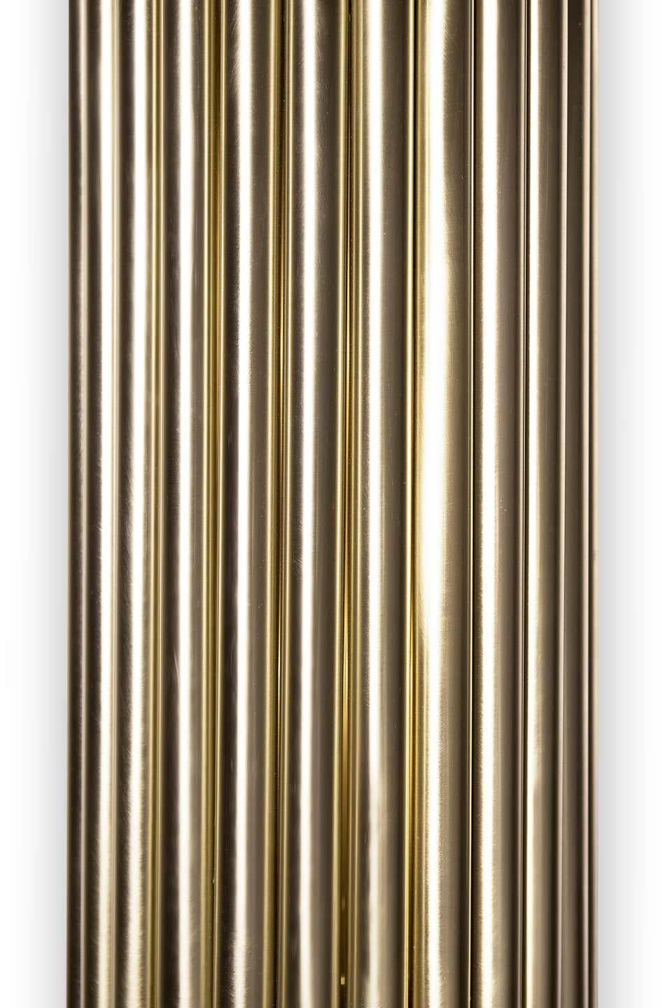 Contemporary Large Wall Light in Brass with Brushed Nickel Finish For Sale