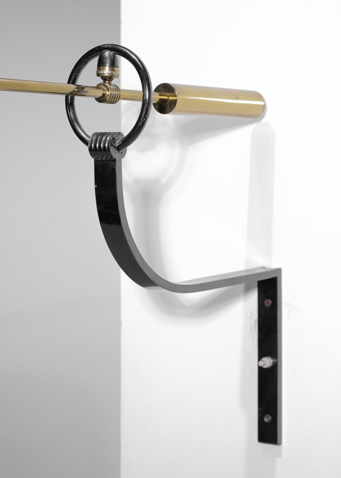 Large Wall Light Maison Arlus 60's Vintage Pendulum Brass Swing E233 10