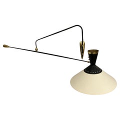 Large wall light with counterweight, Maison Arlus, Paris, France, circa 1950