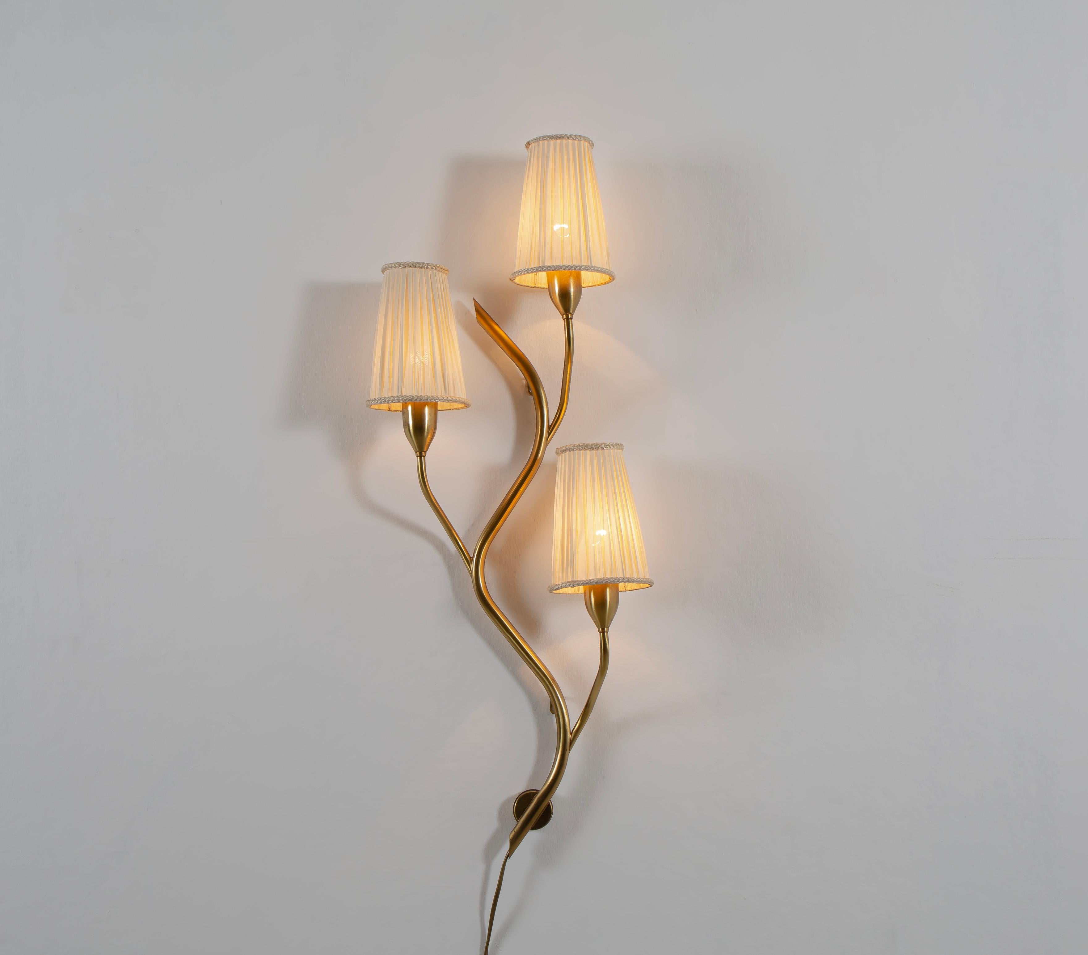Brass Large Wall Lights by Astra, Norway, 1960s