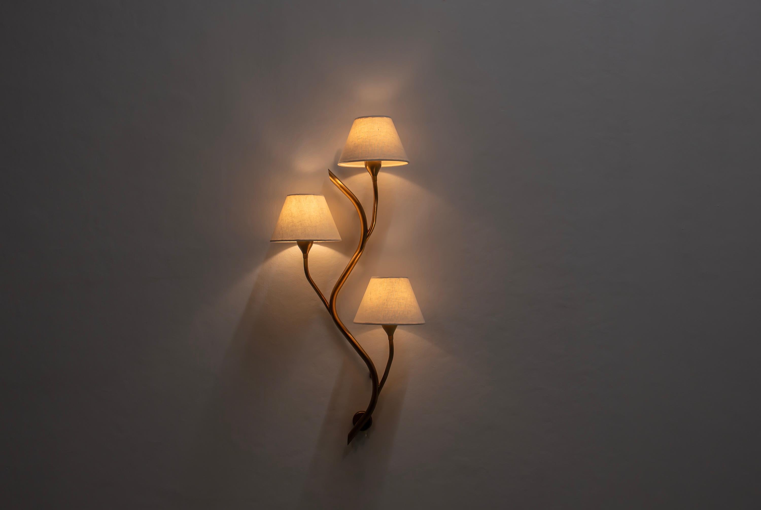 Brass Large Wall Lights by Astra, Norway, 1960s