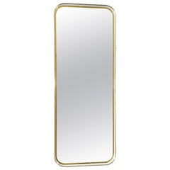 Large Wall Mirror Brass, White Lacquered Inside, by Münchner Zierspiegel, 1960s