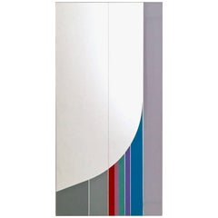 Grand miroir mural par E. Carmi de la collection Morphos Prod. par Acerbis:: 1984