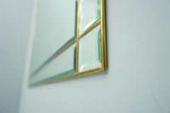Large Wall Mirror in Brass and Glass, France 1970s