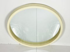 Grand miroir mural en bois et faux galuchat de Palecek