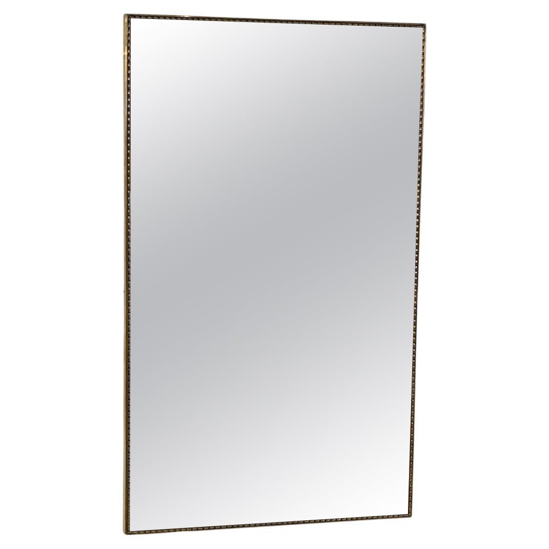 Large Wall Mirror with Beaded Gilt Frame, Italy 1950s For Sale