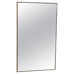 Large Wall Mirror with Beaded Gilt Frame, Italy 1950s