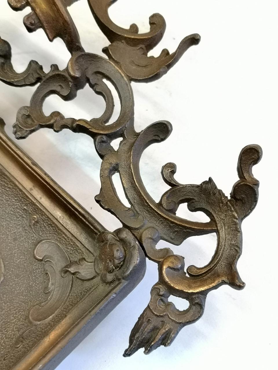 Large Wall Mounted Cast Iron Baroque Decoration, 1890s 7