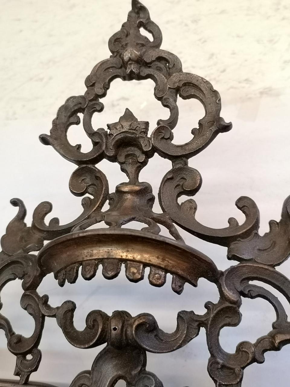 Large Wall Mounted Cast Iron Baroque Decoration, 1890s 9