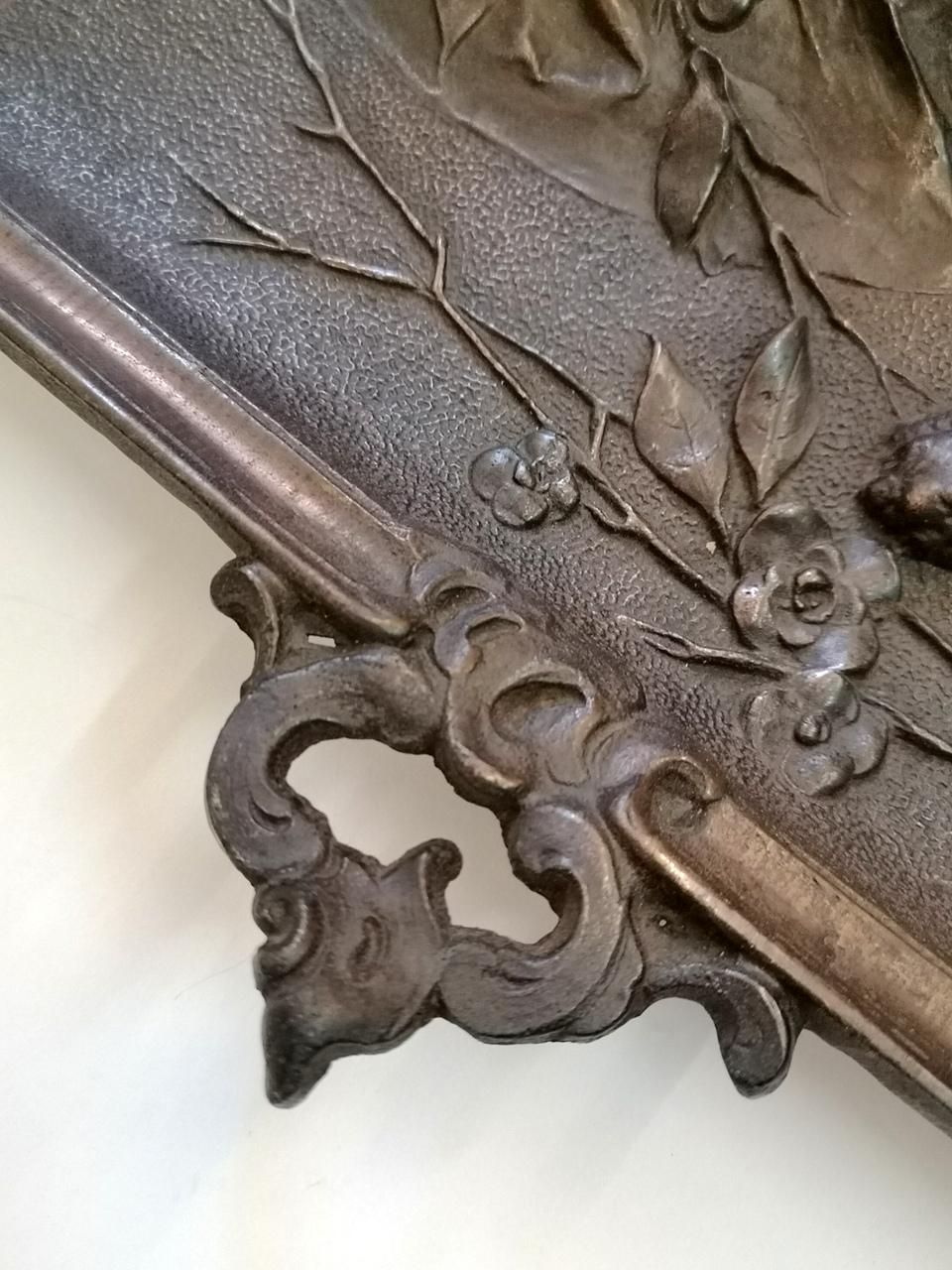 Large Wall Mounted Cast Iron Baroque Decoration, 1890s 12