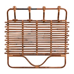 Large Wall-Mounted Coat Rack In Wicker, 1960s