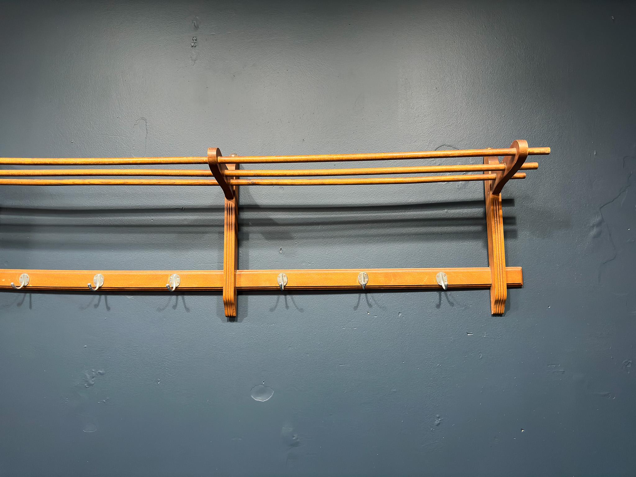 Mid-Century Modern Large Wall Mounted Coatrack