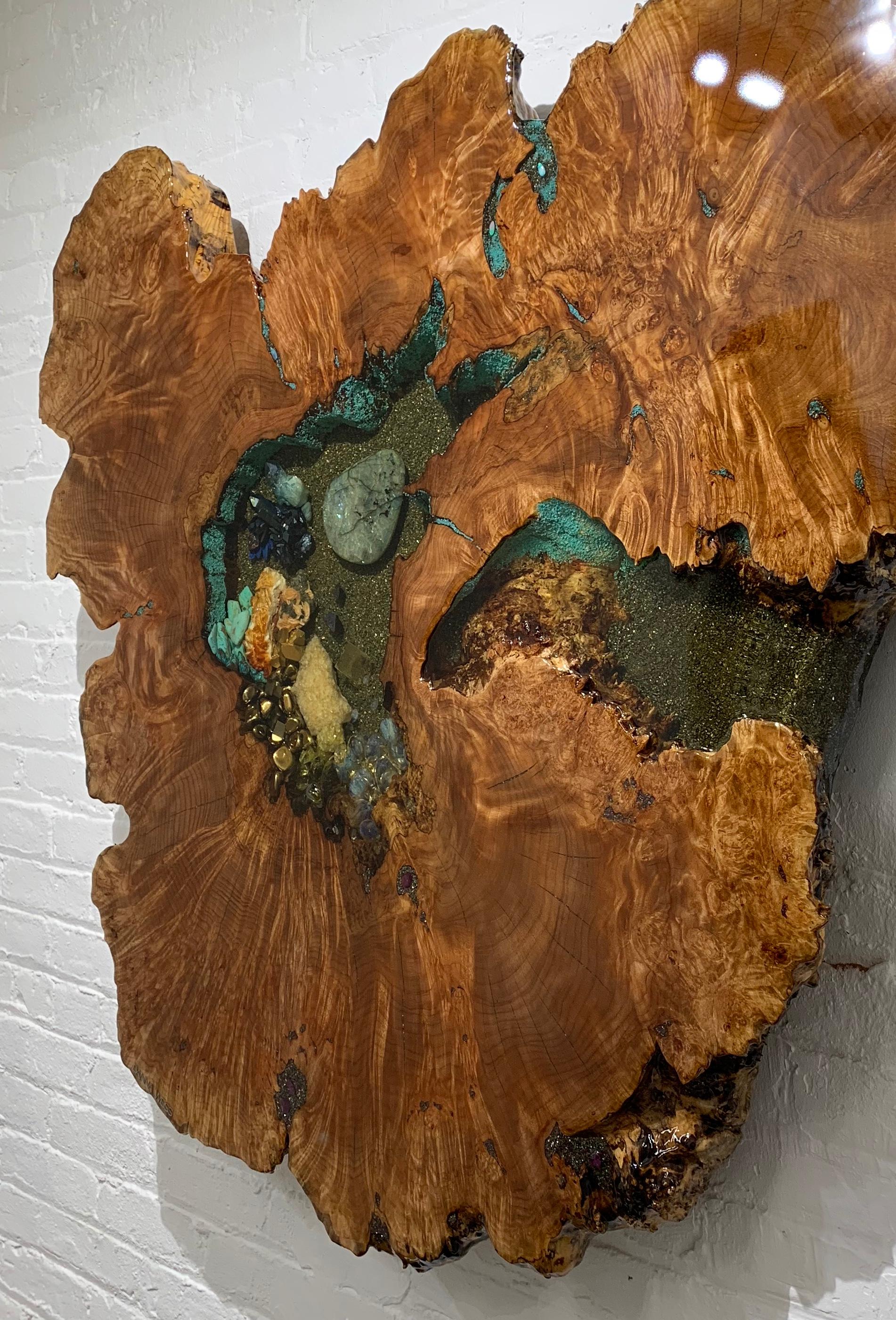 how to inlay gemstones in wood