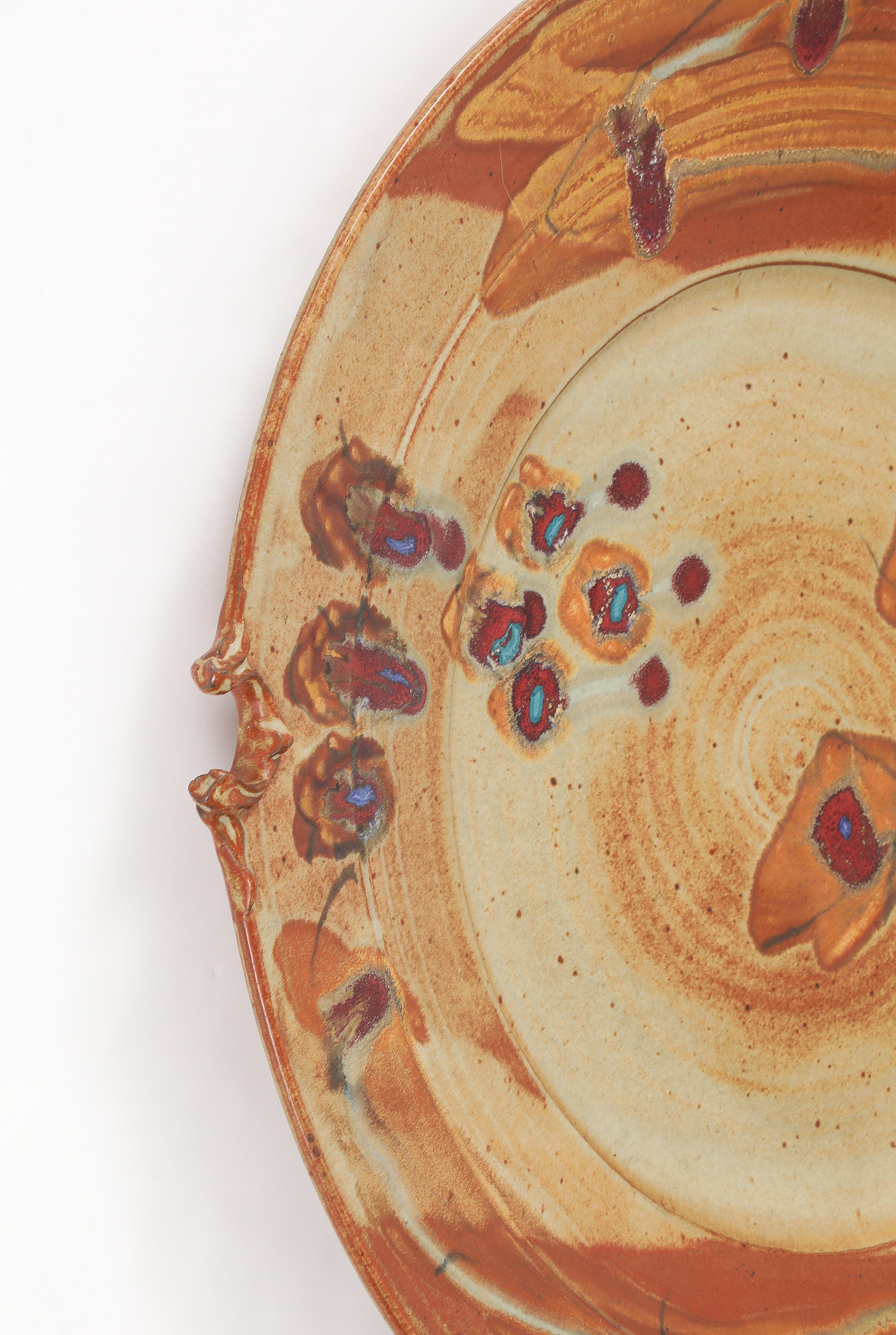 Céramique Grande assiette décorative en céramique à fixer au mur 
