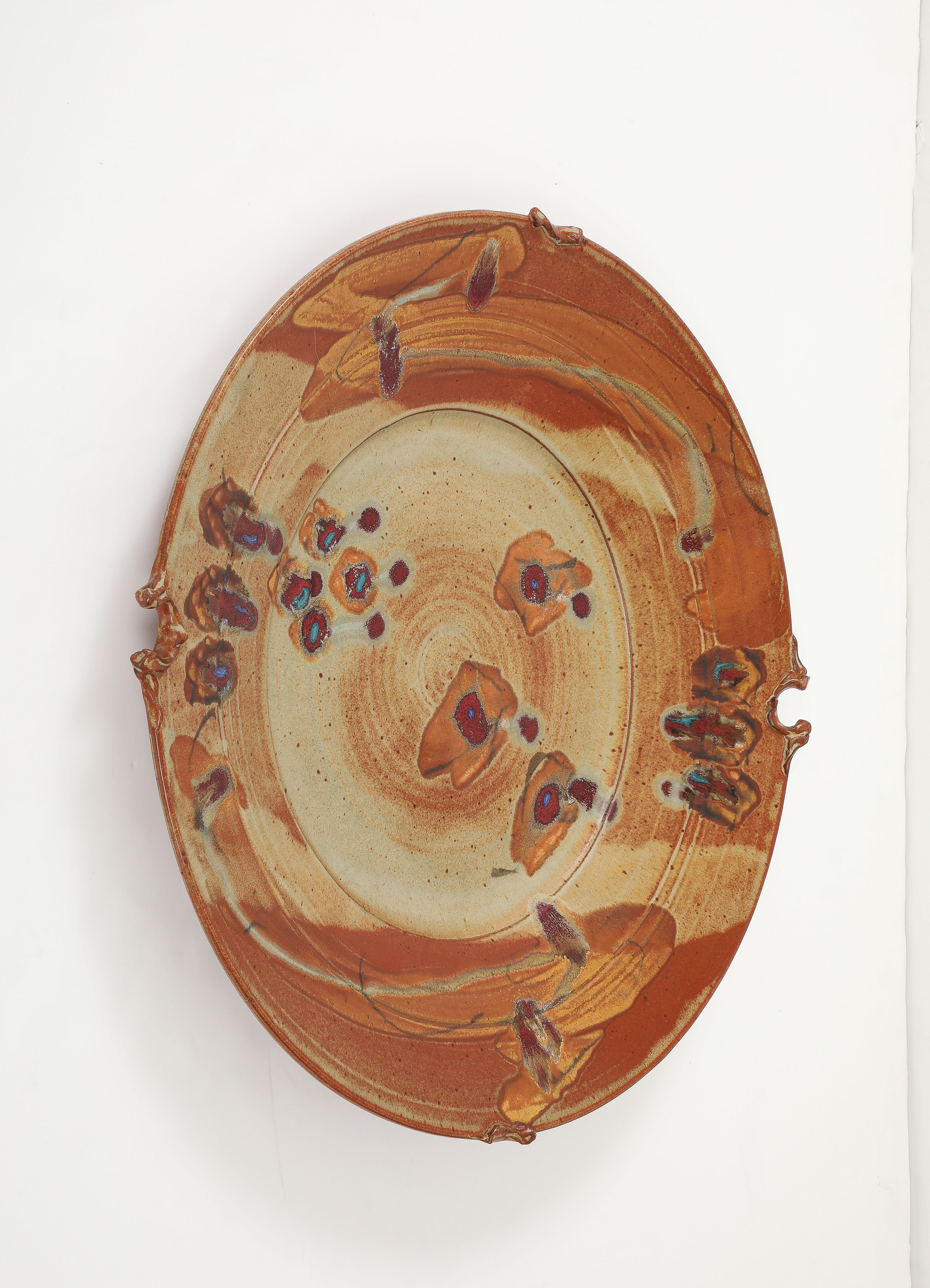 Grande assiette décorative en céramique à fixer au mur 
