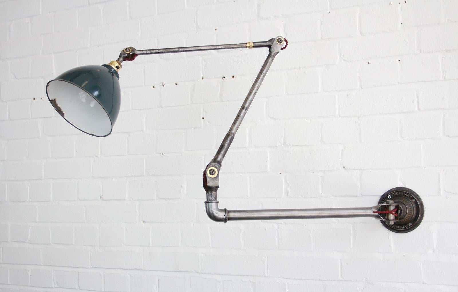Large Wall-Mounted Industrial Task Lamp by Dugdills, circa 1920s 5