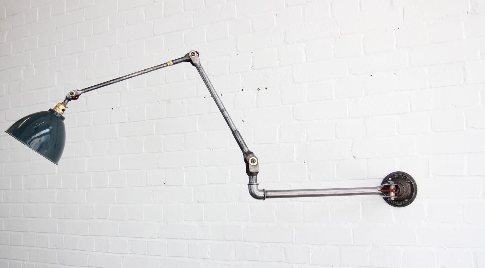 Large Wall-Mounted Industrial Task Lamp by Dugdills, circa 1920s 4