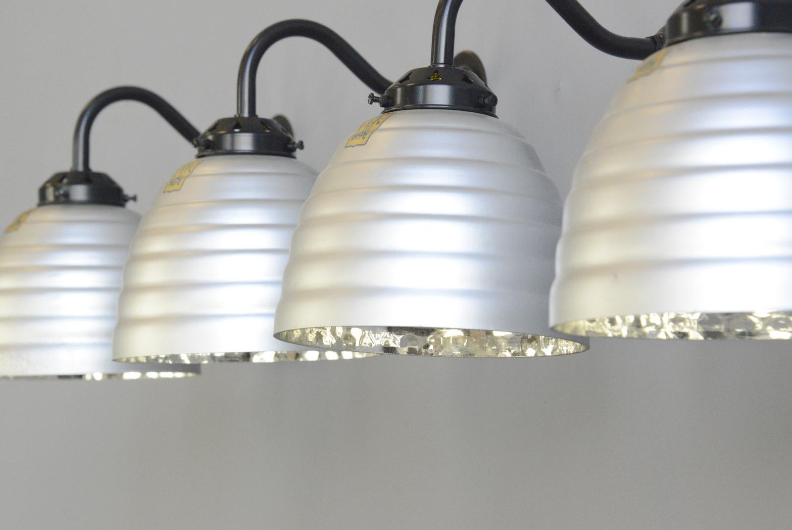 German Large Wall Mounted Mercury Glass Lights by Gepe, circa 1930s