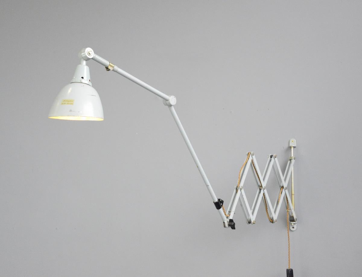 Large Wall-Mounted Scissor Lamp by Midgard, circa 1960s 4