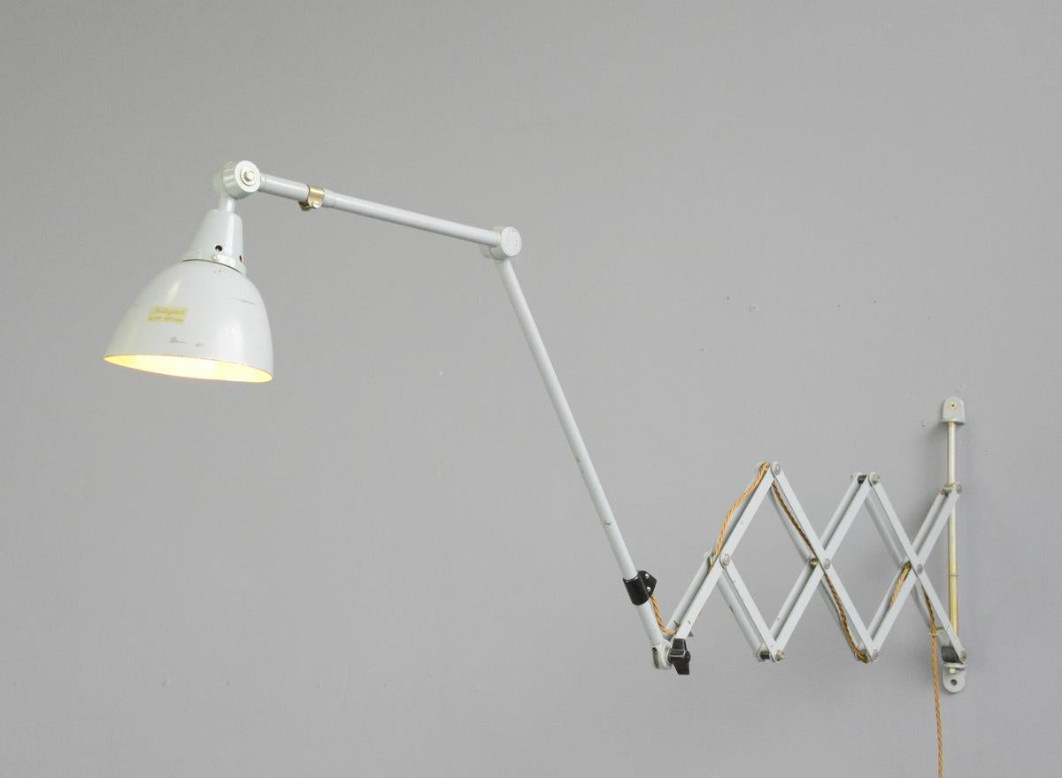 Large Wall-Mounted Scissor Lamp by Midgard, circa 1960s 5