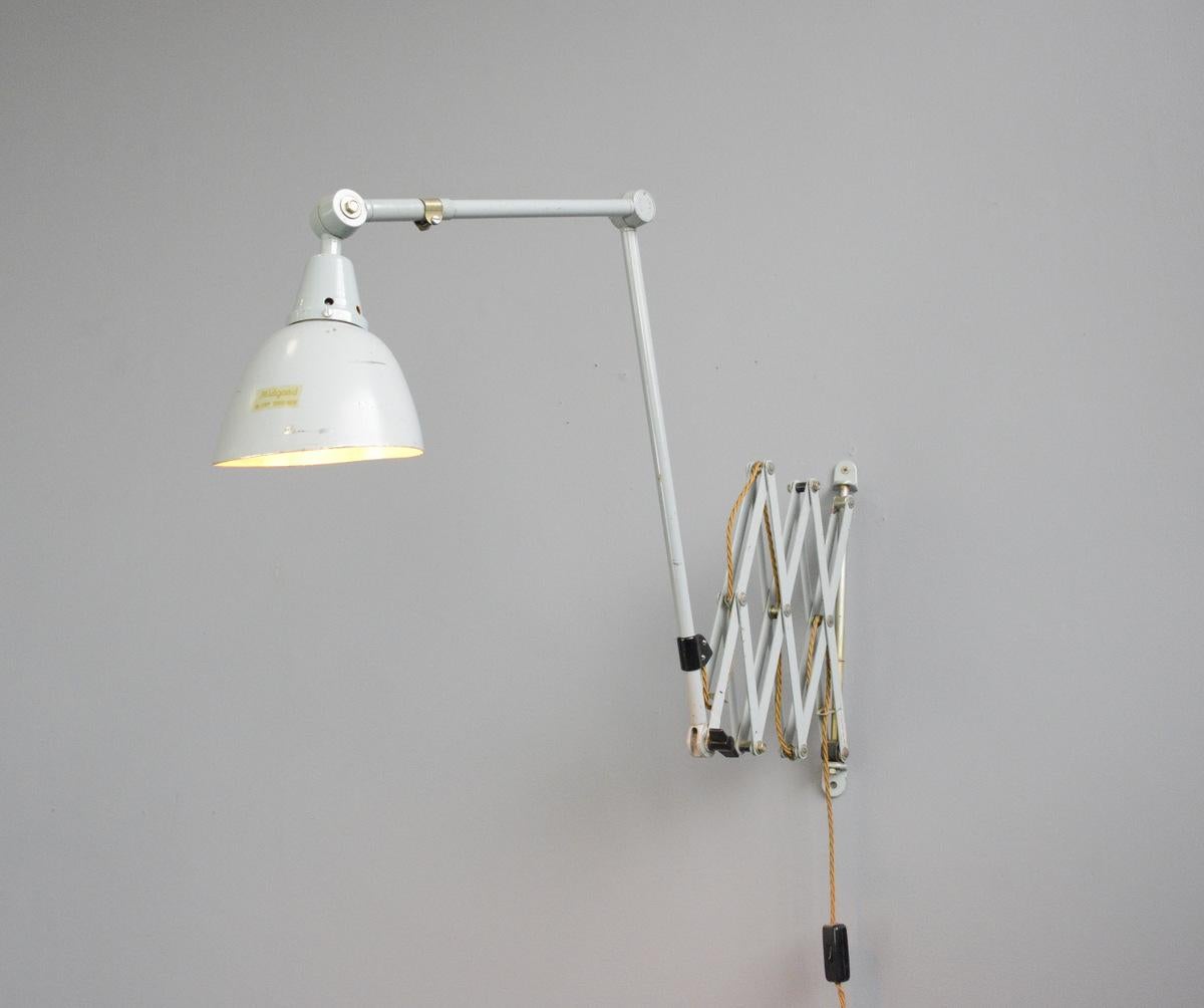 Mid-20th Century Large Wall-Mounted Scissor Lamp by Midgard, circa 1960s
