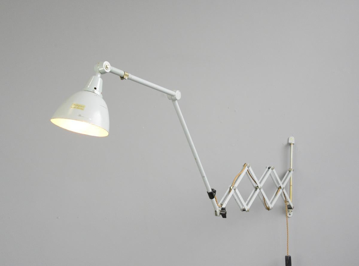 Steel Large Wall-Mounted Scissor Lamp by Midgard, circa 1960s