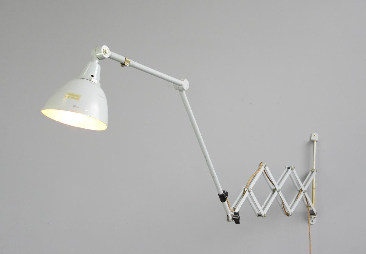 Large Wall-Mounted Scissor Lamp by Midgard, circa 1960s 1