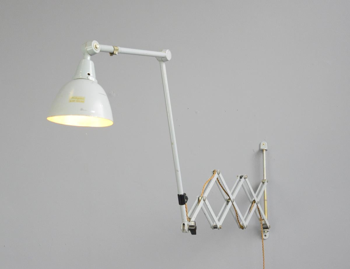 Large Wall-Mounted Scissor Lamp by Midgard, circa 1960s 2
