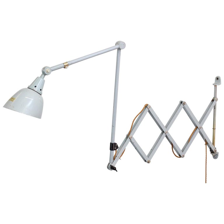 Large Wall Mounted Scissor Lamp by Midgard, circa 1960s at 1stDibs
