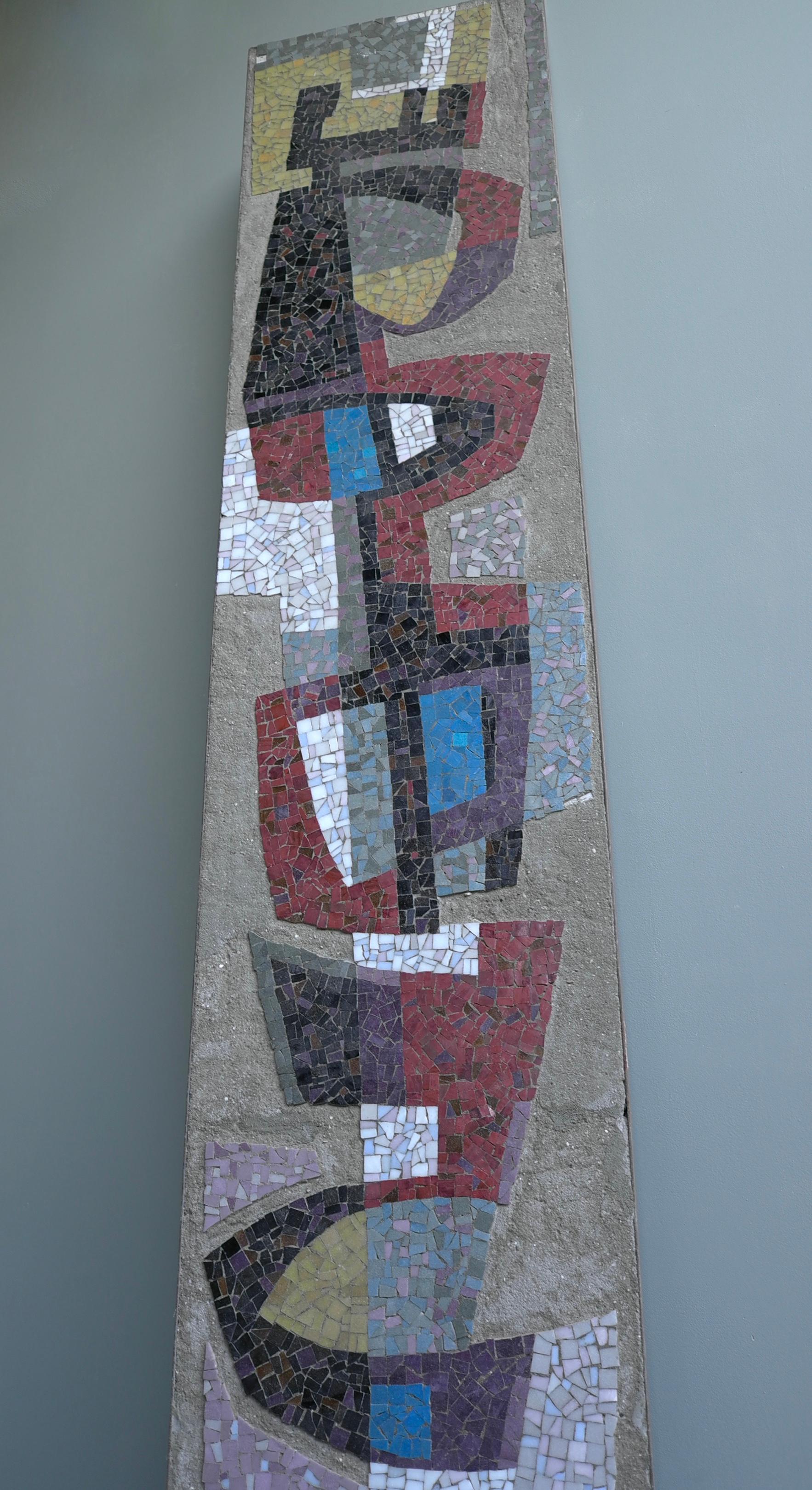 Large Wall-Mounted Sculpture Colored Stone in Concrete Mid-Century Modern, 1952 For Sale 5